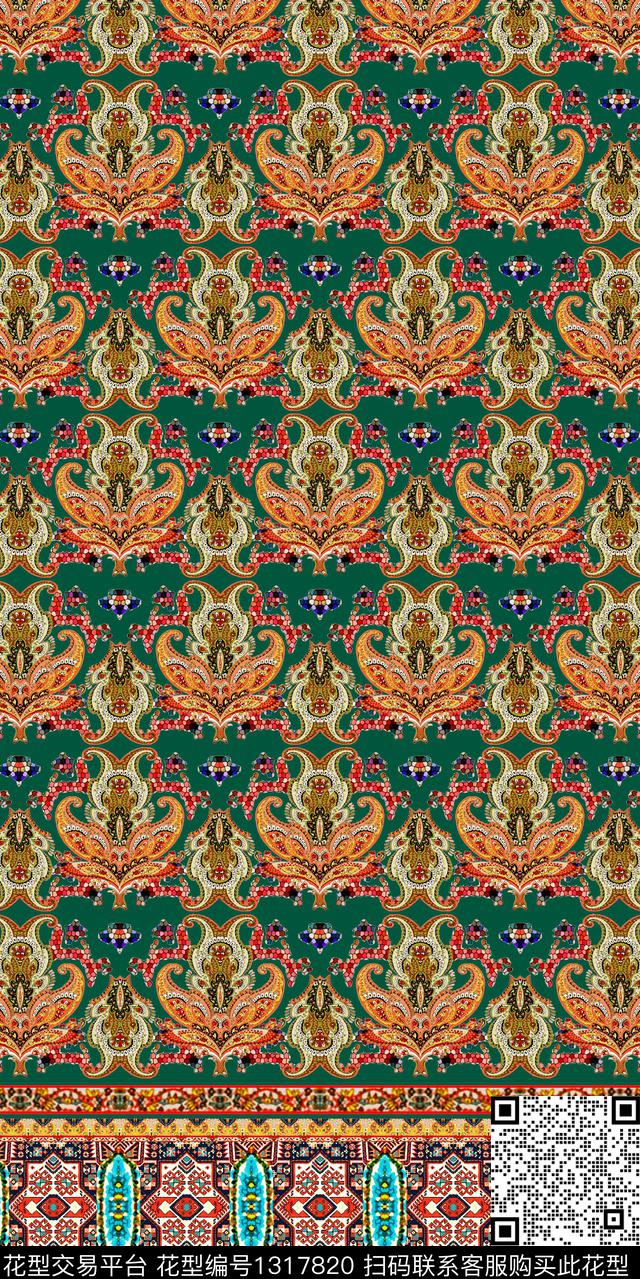 大牌风复古民族风数码印花华亿平台下载（图片编号: 1317820） - 瓦栏（Walan）