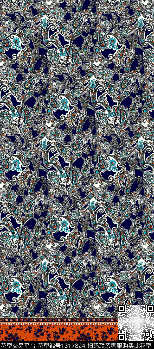 大牌风复古民族风数码印花华亿平台下载（图片编号: 1317824） - 瓦栏（Walan）