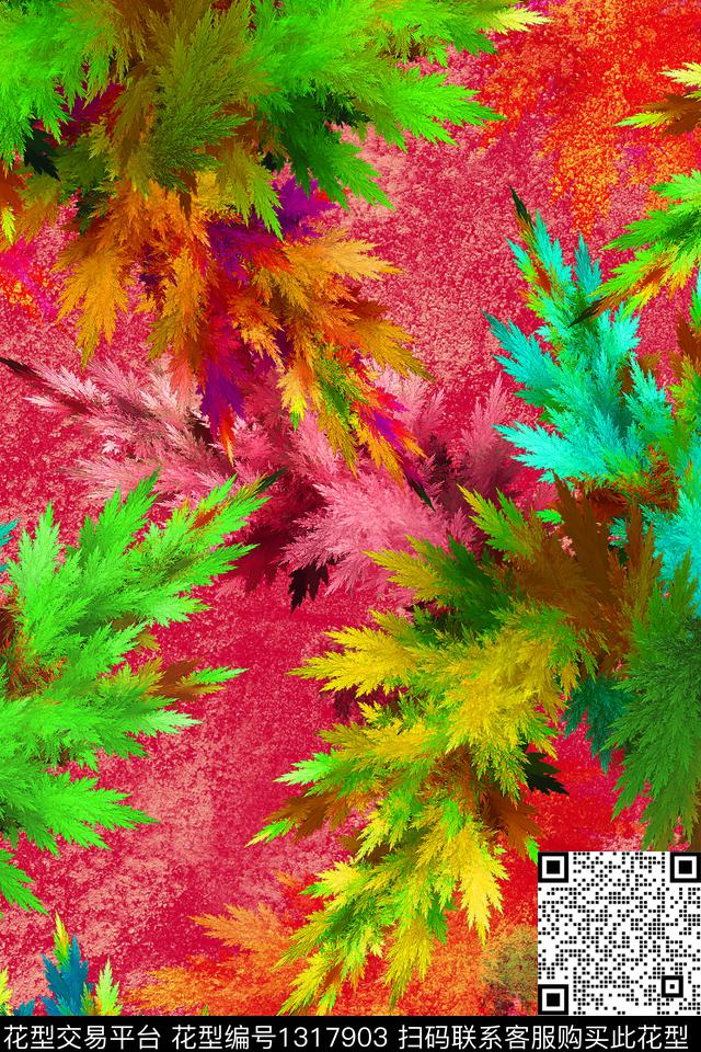 数码华亿平台抽象花卉春夏华亿平台数码印花华亿平台下载（图片编号: 1317903） - 瓦栏（Walan）