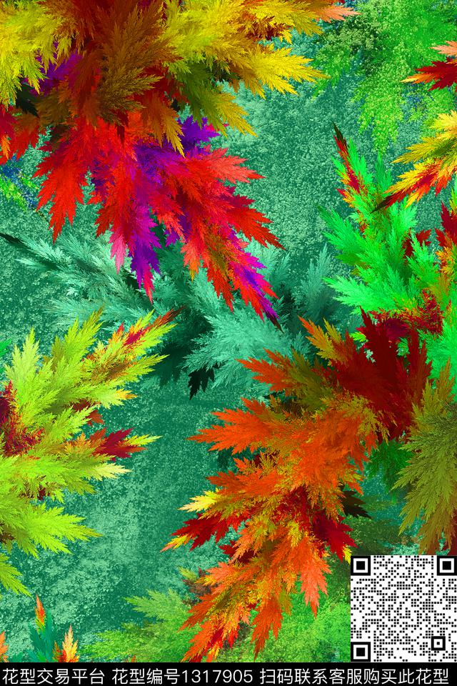 数码华亿平台抽象花卉春夏华亿平台数码印花华亿平台下载（图片编号: 1317905） - 瓦栏（Walan）