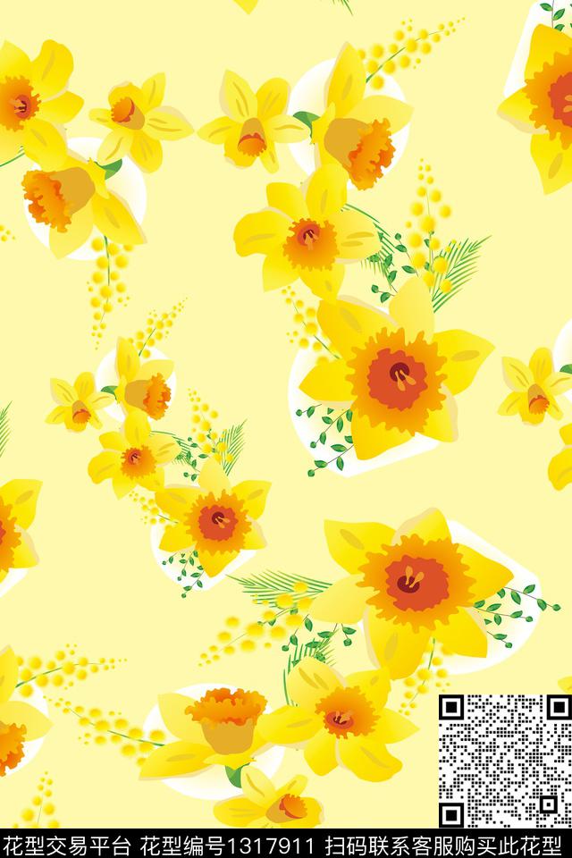 花卉花瓣大牌风数码印花华亿平台下载（图片编号: 1317911） - 瓦栏（Walan）