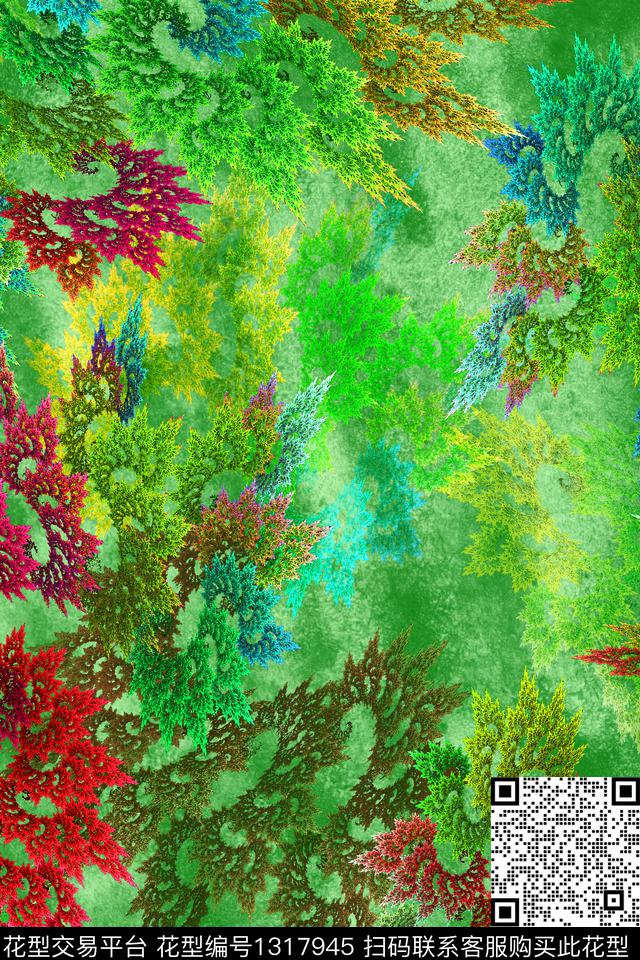 数码华亿平台抽象花卉炫彩数码印花华亿平台下载（图片编号: 1317945） - 瓦栏（Walan）