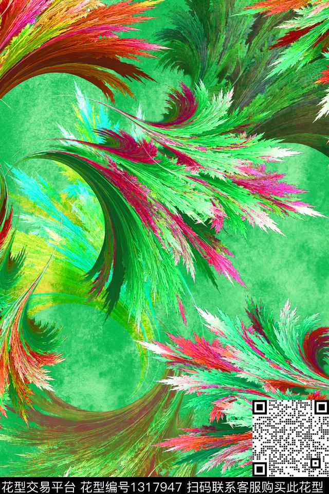 数码华亿平台抽象花卉春夏华亿平台数码印花华亿平台下载（图片编号: 1317947） - 瓦栏（Walan）