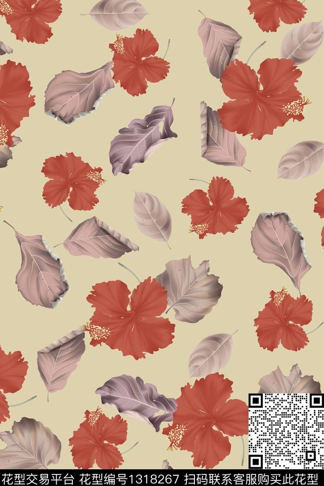 花卉花瓣大牌风数码印花华亿平台下载（图片编号: 1318267） - 瓦栏（Walan）