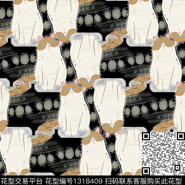 几何花卉童装线条画数码印花华亿平台下载（图片编号: 1318409） - 瓦栏（Walan）