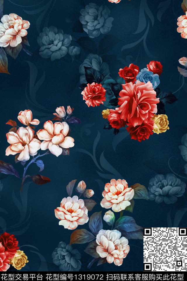 香云纱真丝中国风数码印花华亿平台下载（图片编号: 1319072） - 瓦栏（Walan）