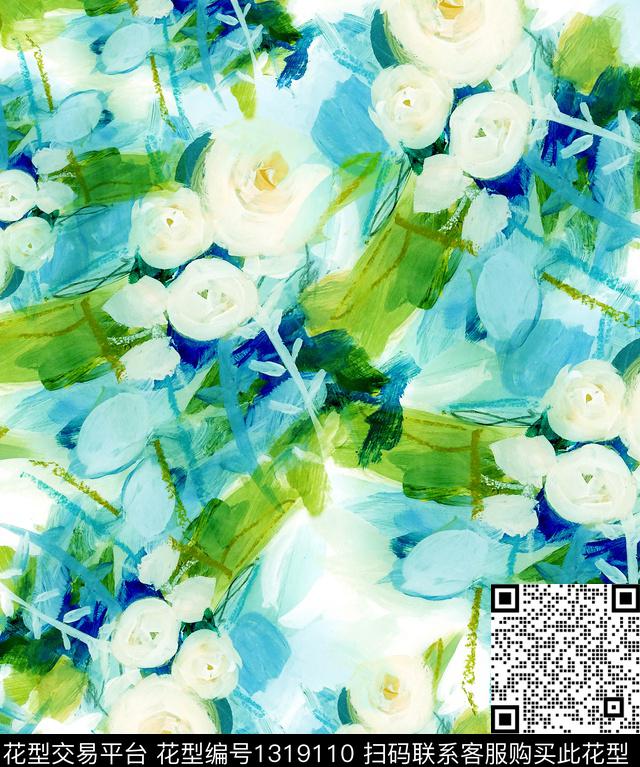 荷花玫瑰花牡丹数码印花华亿平台下载（图片编号: 1319110） - 瓦栏（Walan）