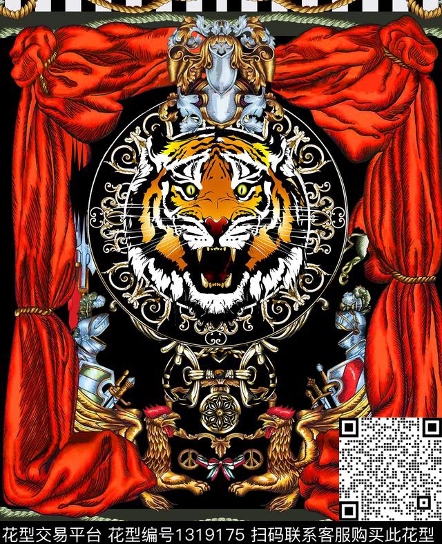 几何定位动物花卉大牌风数码印花华亿平台下载（图片编号: 1319175） - 瓦栏（Walan）