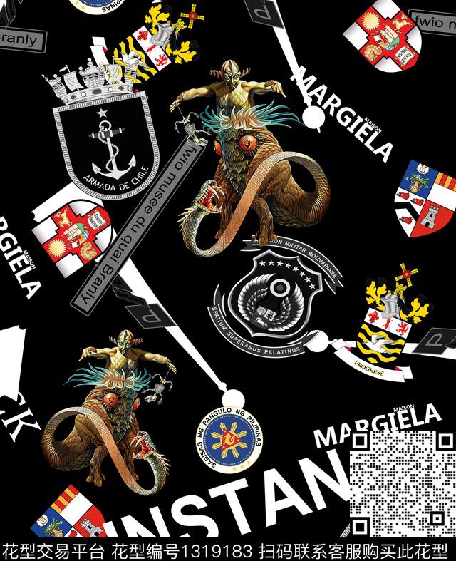 几何定位动物花卉大牌风数码印花华亿平台下载（图片编号: 1319183） - 瓦栏（Walan）