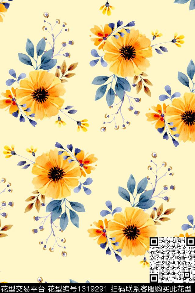 趋势华亿平台彩底花卉花卉数码印花华亿平台下载（图片编号: 1319291） - 瓦栏（Walan）