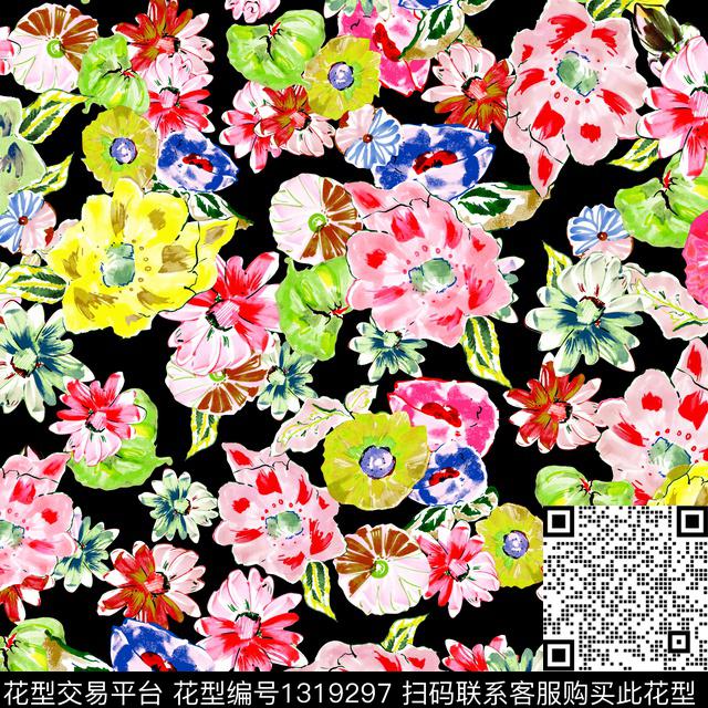 趋势华亿平台女装花卉数码印花华亿平台下载（图片编号: 1319297） - 瓦栏（Walan）