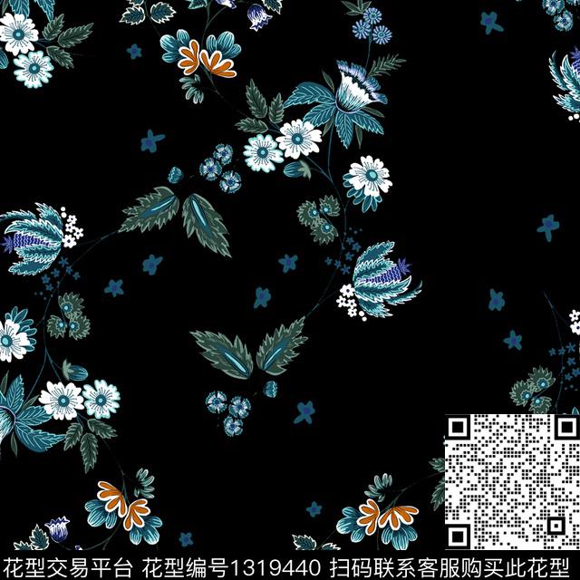 满版散花大牌风中国风数码印花华亿平台下载（图片编号: 1319440） - 瓦栏（Walan）