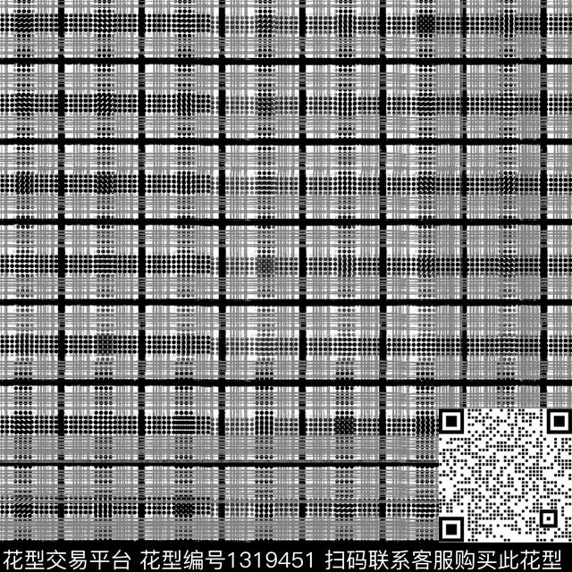 几何定位几何花卉黑白条纹数码印花华亿平台下载（图片编号: 1319451） - 瓦栏（Walan）