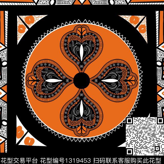 几何花卉女装民族风数码印花华亿平台下载（图片编号: 1319453） - 瓦栏（Walan）