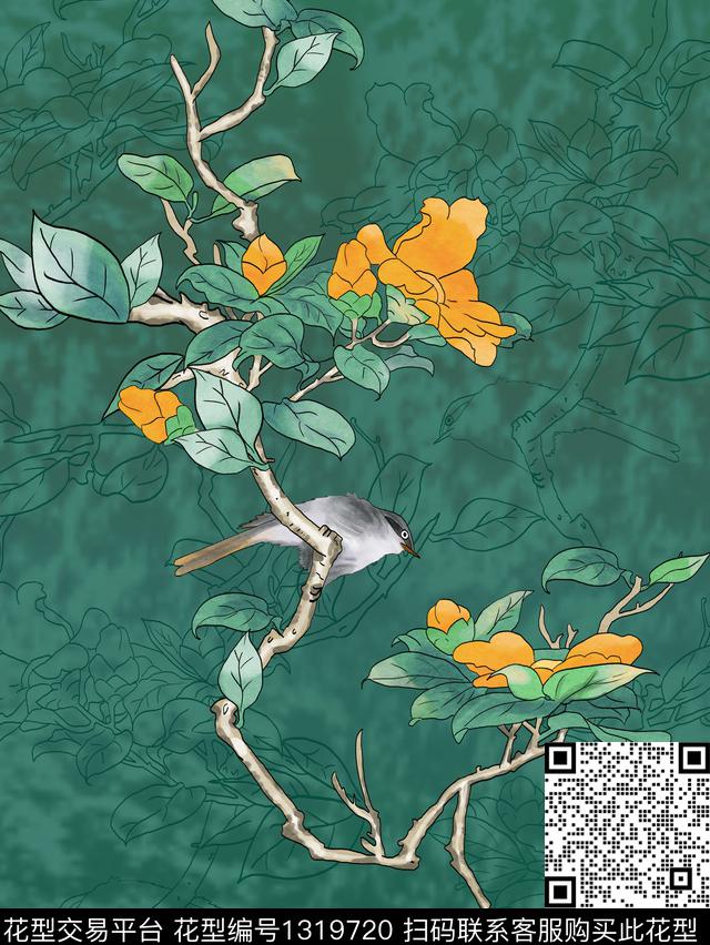 定位花大牌风素雅数码印花华亿平台下载（图片编号: 1319720） - 瓦栏（Walan）