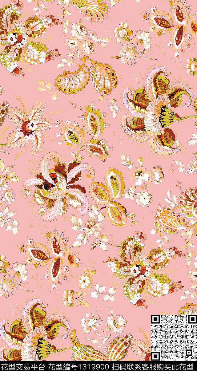 数码华亿平台潮牌大牌风传统印花华亿平台下载（图片编号: 1319900） - 瓦栏（Walan）