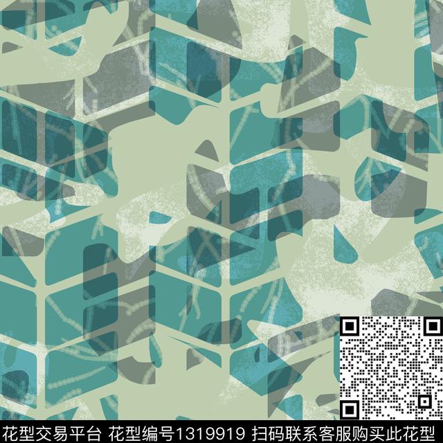 纸印花几何迷彩传统印花华亿平台下载（图片编号: 1319919） - 瓦栏（Walan）