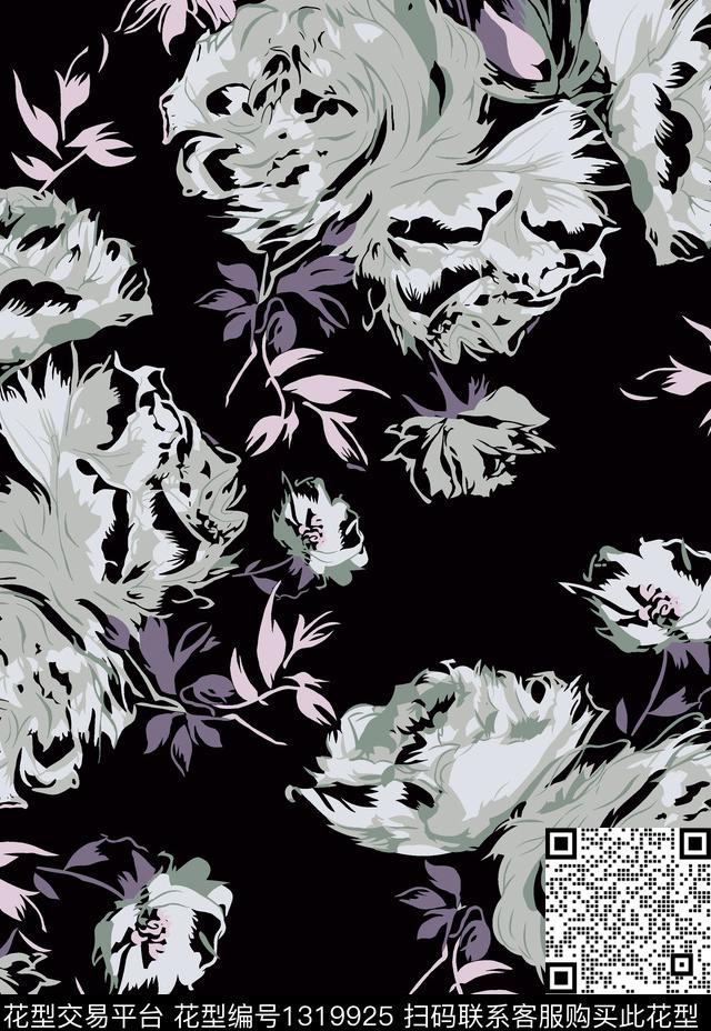 花卉潮牌大牌风传统印花华亿平台下载（图片编号: 1319925） - 瓦栏（Walan）