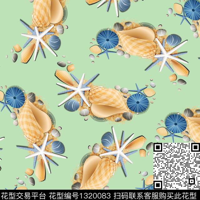 童装海星贝壳数码印花华亿平台下载（图片编号: 1320083） - 瓦栏（Walan）
