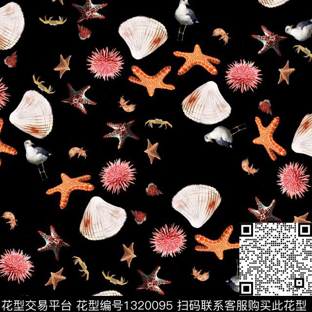 童装海星贝壳数码印花华亿平台下载（图片编号: 1320095） - 瓦栏（Walan）