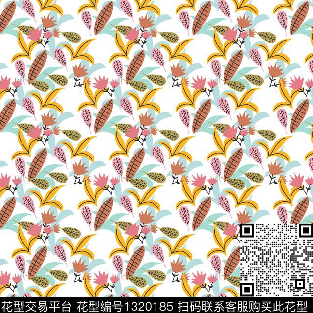 童装绘画植物数码印花华亿平台下载（图片编号: 1320185） - 瓦栏（Walan）