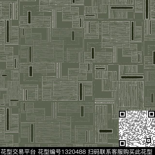 格子几何手绘线条笔触数码印花华亿平台下载（图片编号: 1320488） - 瓦栏（Walan）