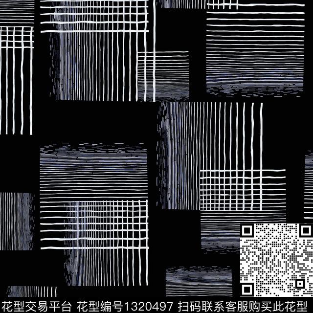 格子几何手绘线条笔触传统印花华亿平台下载（图片编号: 1320497） - 瓦栏（Walan）