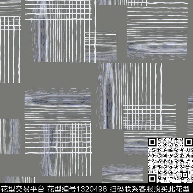 格子几何手绘线条笔触传统印花华亿平台下载（图片编号: 1320498） - 瓦栏（Walan）