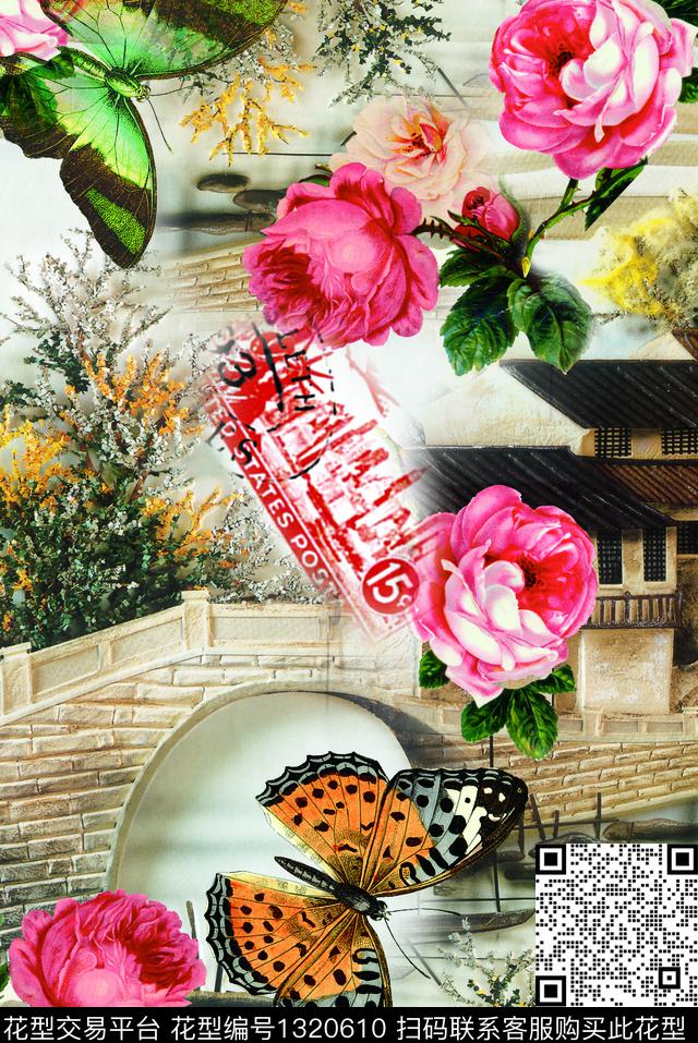 定位花潮牌抽象数码印花华亿平台下载（图片编号: 1320610） - 瓦栏（Walan）