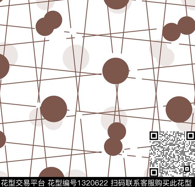 线条几何大牌风数码印花华亿平台下载（图片编号: 1320622） - 瓦栏（Walan）