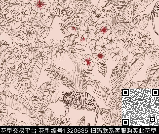 潮牌大牌风抽象传统印花华亿平台下载（图片编号: 1320635） - 瓦栏（Walan）