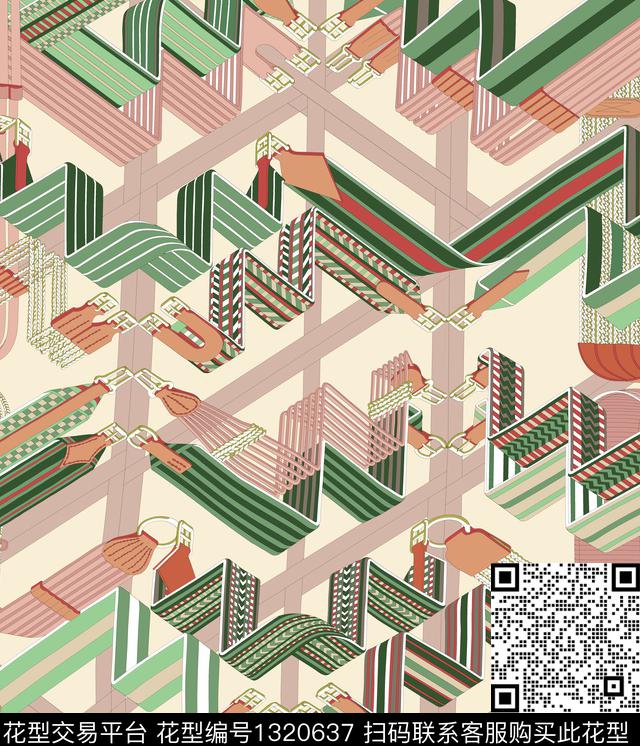 定位花潮牌大牌风传统印花华亿平台下载（图片编号: 1320637） - 瓦栏（Walan）