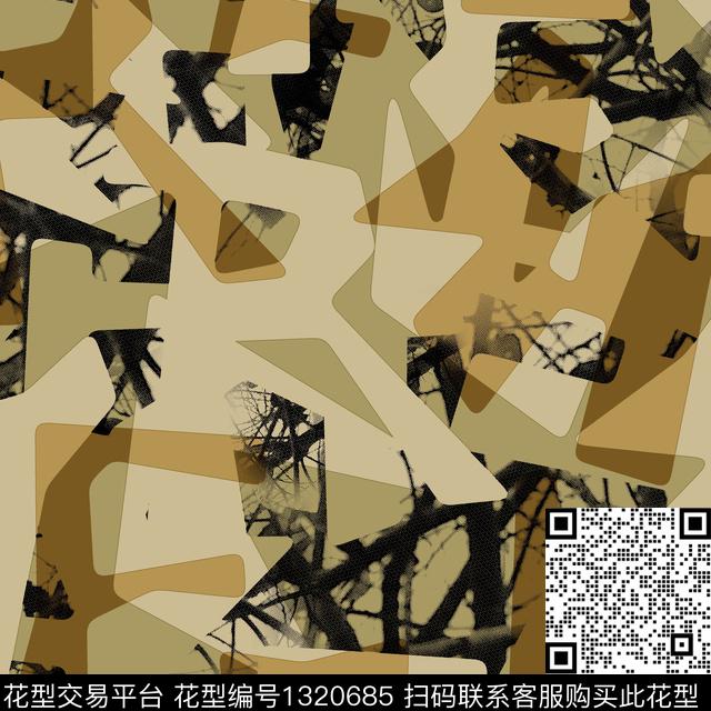 纸印花几何迷彩传统印花华亿平台下载（图片编号: 1320685） - 瓦栏（Walan）
