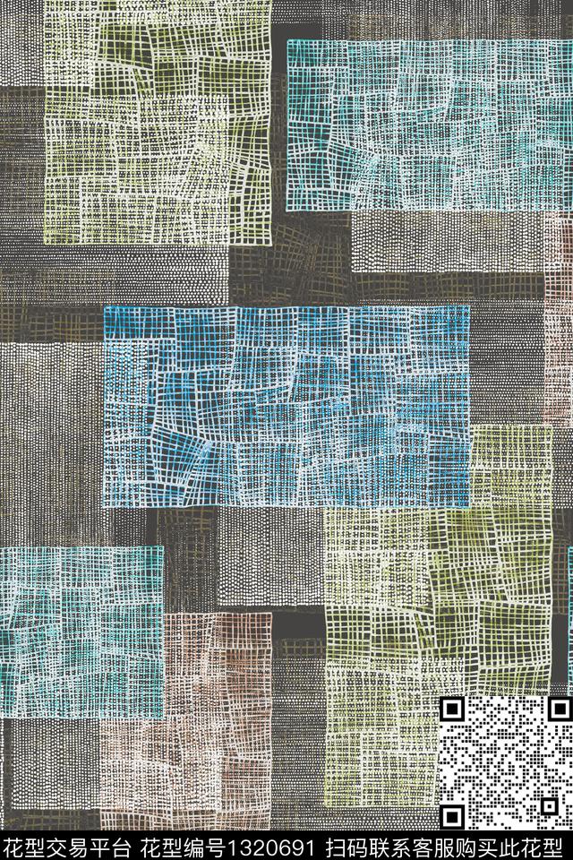 几何花卉纸印花渐变数码印花华亿平台下载（图片编号: 1320691） - 瓦栏（Walan）