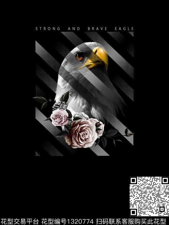 几何定位胸前独幅动物数码印花华亿平台下载（图片编号: 1320774） - 瓦栏（Walan）