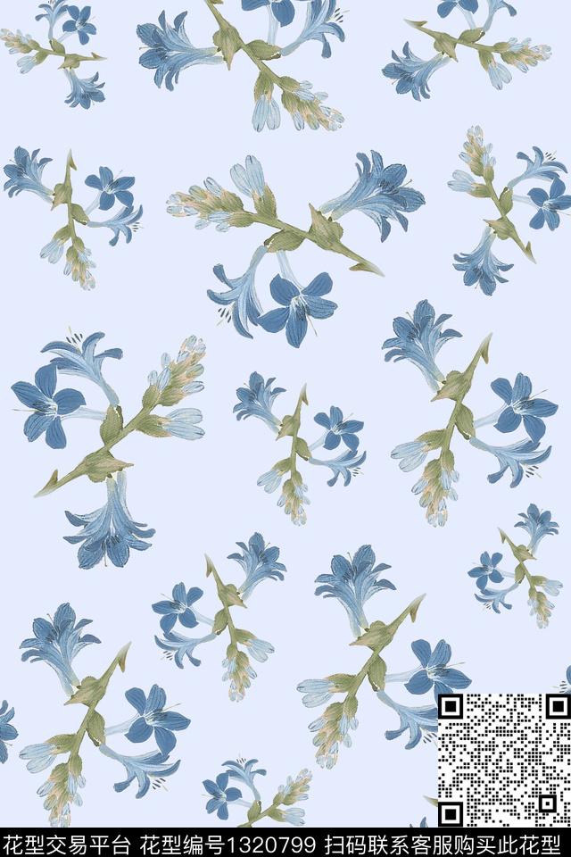 田园趋势华亿平台花卉数码印花华亿平台下载（图片编号: 1320799） - 瓦栏（Walan）