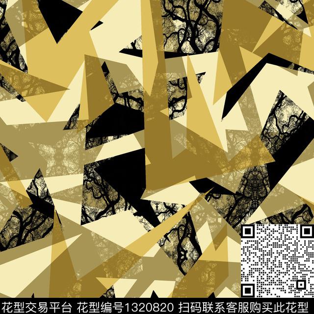 纸印花几何抽象男装传统印花华亿平台下载（图片编号: 1320820） - 瓦栏（Walan）