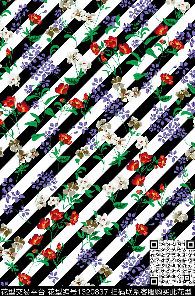 格子大牌风小碎花数码印花华亿平台下载（图片编号: 1320837） - 瓦栏（Walan）