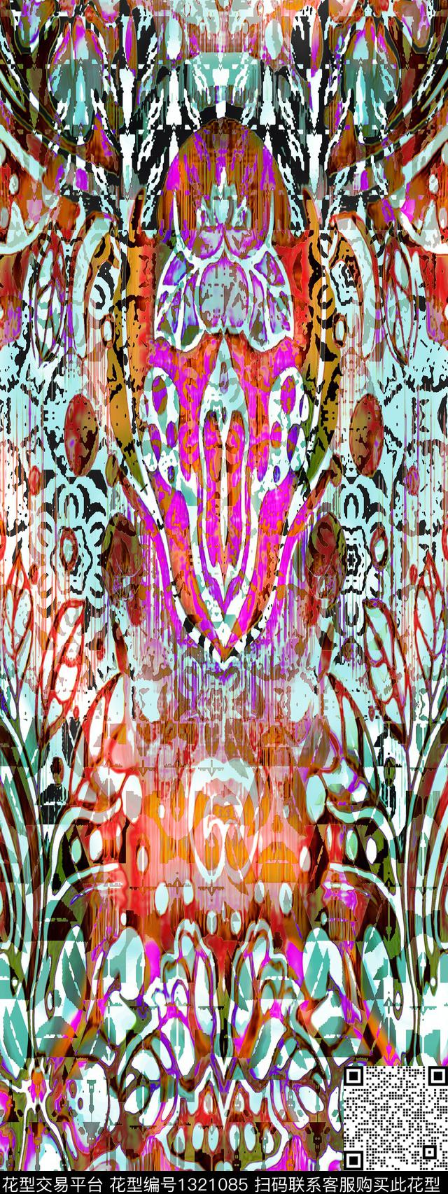 数码华亿平台复古礼服数码印花华亿平台下载（图片编号: 1321085） - 瓦栏（Walan）