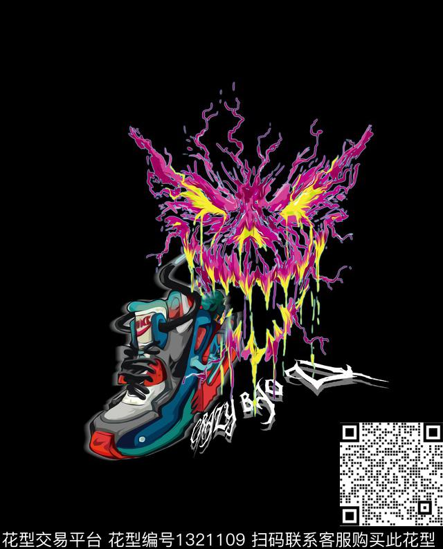 涂鸦时尚文艺数码印花华亿平台下载（图片编号: 1321109） - 瓦栏（Walan）