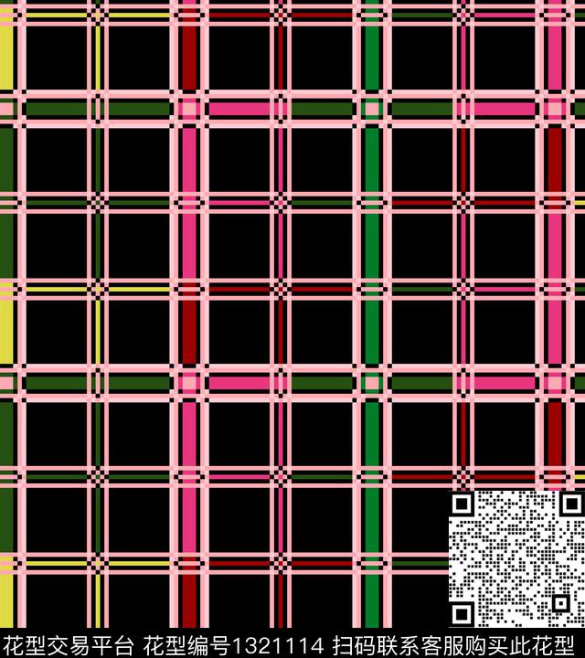 格子几何大牌风数码印花华亿平台下载（图片编号: 1321114） - 瓦栏（Walan）