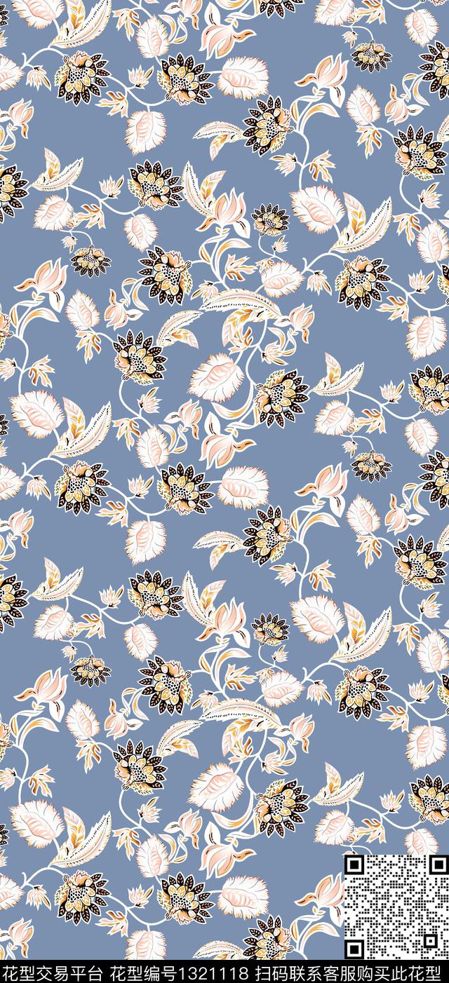 大牌风小碎花数码印花华亿平台下载（图片编号: 1321118） - 瓦栏（Walan）