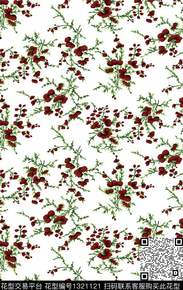 大牌风小碎花数码印花华亿平台下载（图片编号: 1321121） - 瓦栏（Walan）