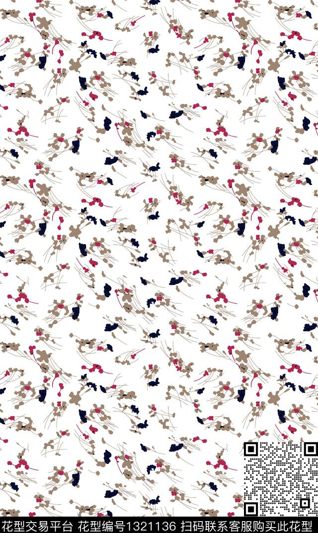 传统纹样小碎花数码印花华亿平台下载（图片编号: 1321136） - 瓦栏（Walan）