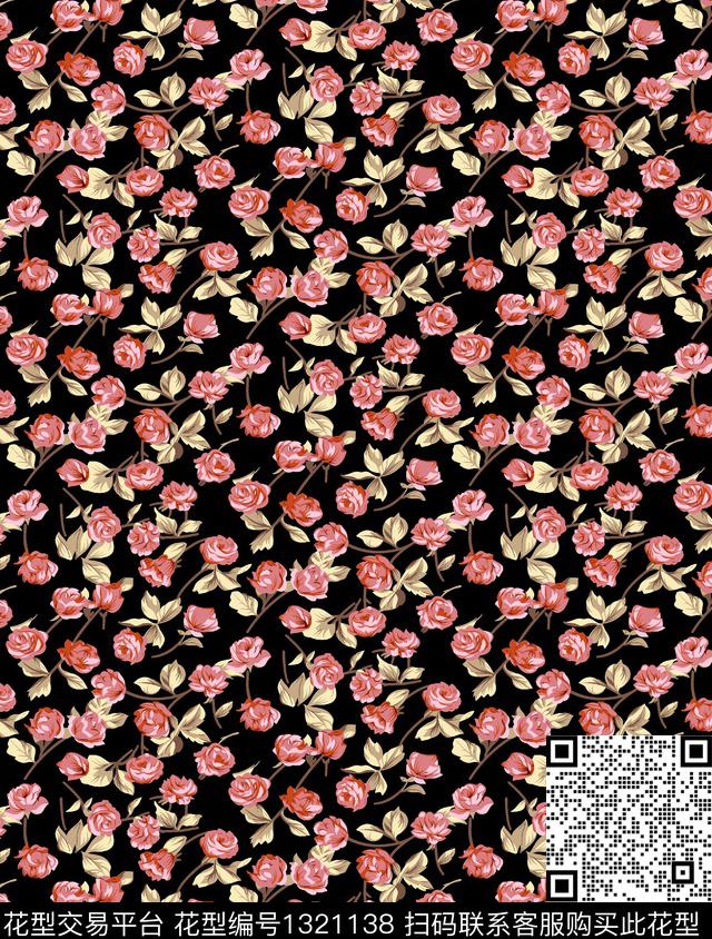 裤子传统纹样鲜花数码印花华亿平台下载（图片编号: 1321138） - 瓦栏（Walan）