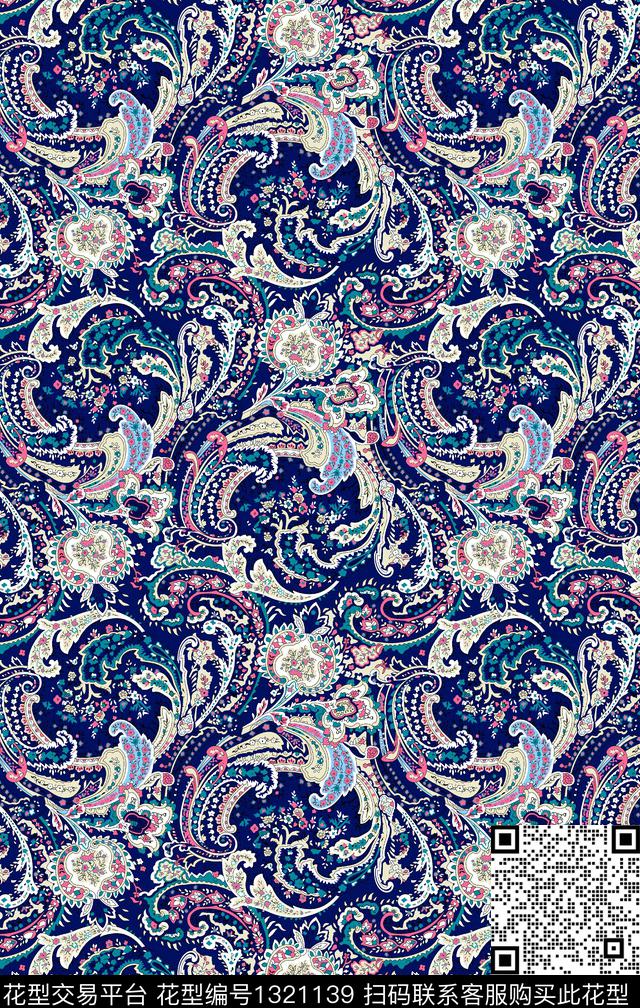 传统纹样数码印花华亿平台下载（图片编号: 1321139） - 瓦栏（Walan）