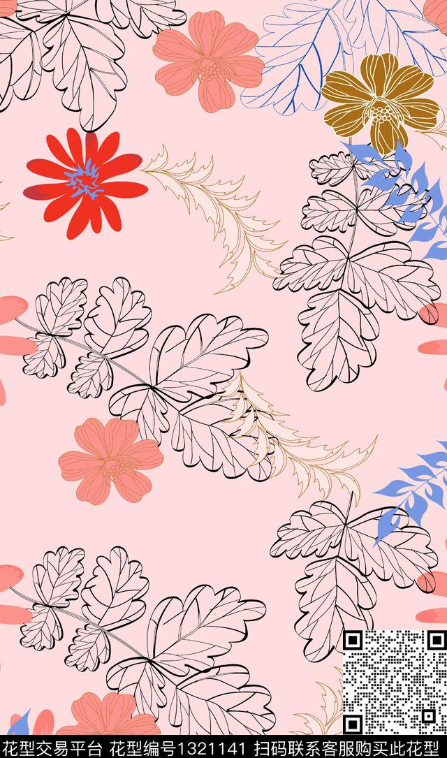 小碎花数码印花华亿平台下载（图片编号: 1321141） - 瓦栏（Walan）