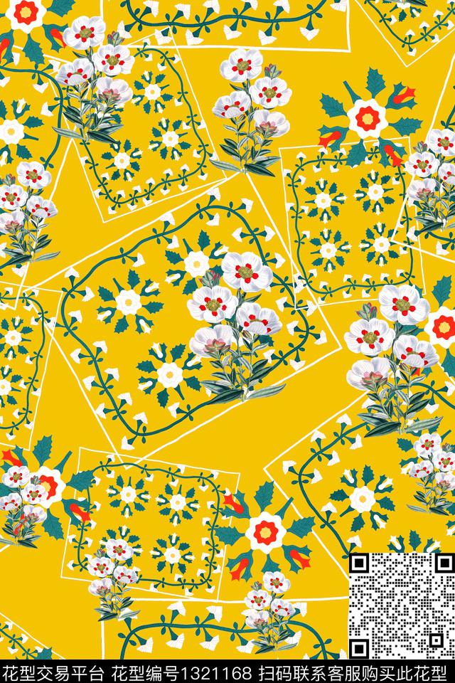 时尚女装花卉数码印花华亿平台下载（图片编号: 1321168） - 瓦栏（Walan）