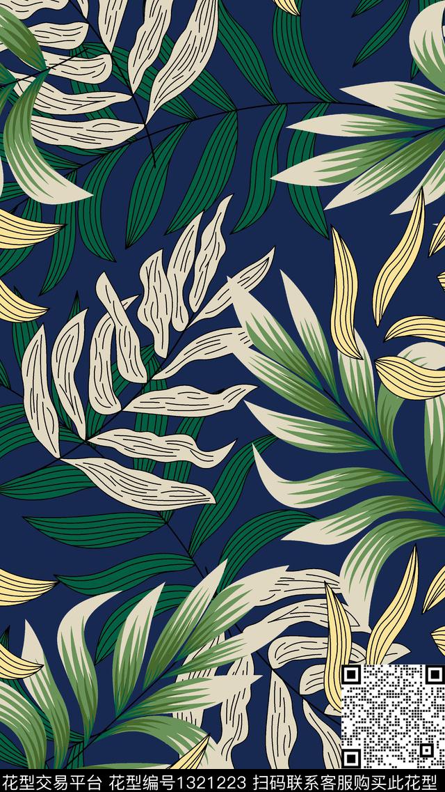 女装绿植树叶热带华亿平台传统印花华亿平台下载（图片编号: 1321223） - 瓦栏（Walan）