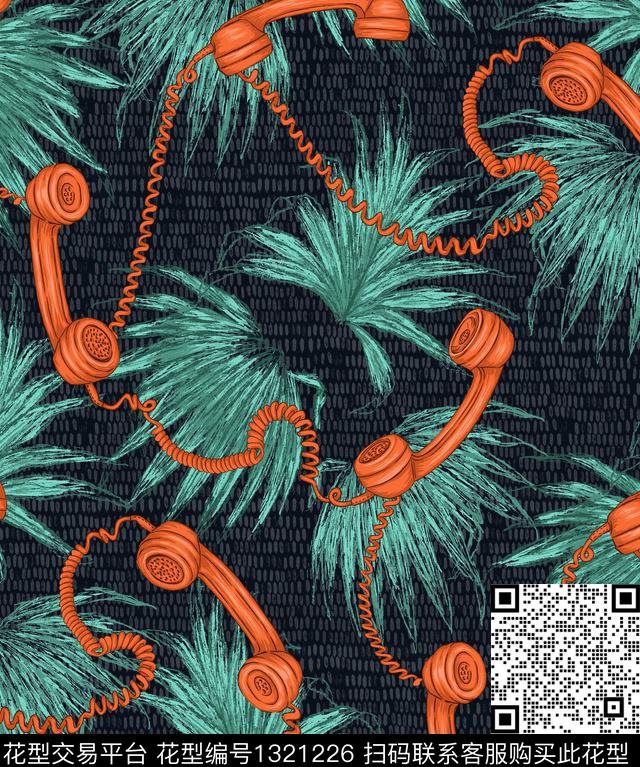 绿植树叶提花华亿平台电话传统印花华亿平台下载（图片编号: 1321226） - 瓦栏（Walan）